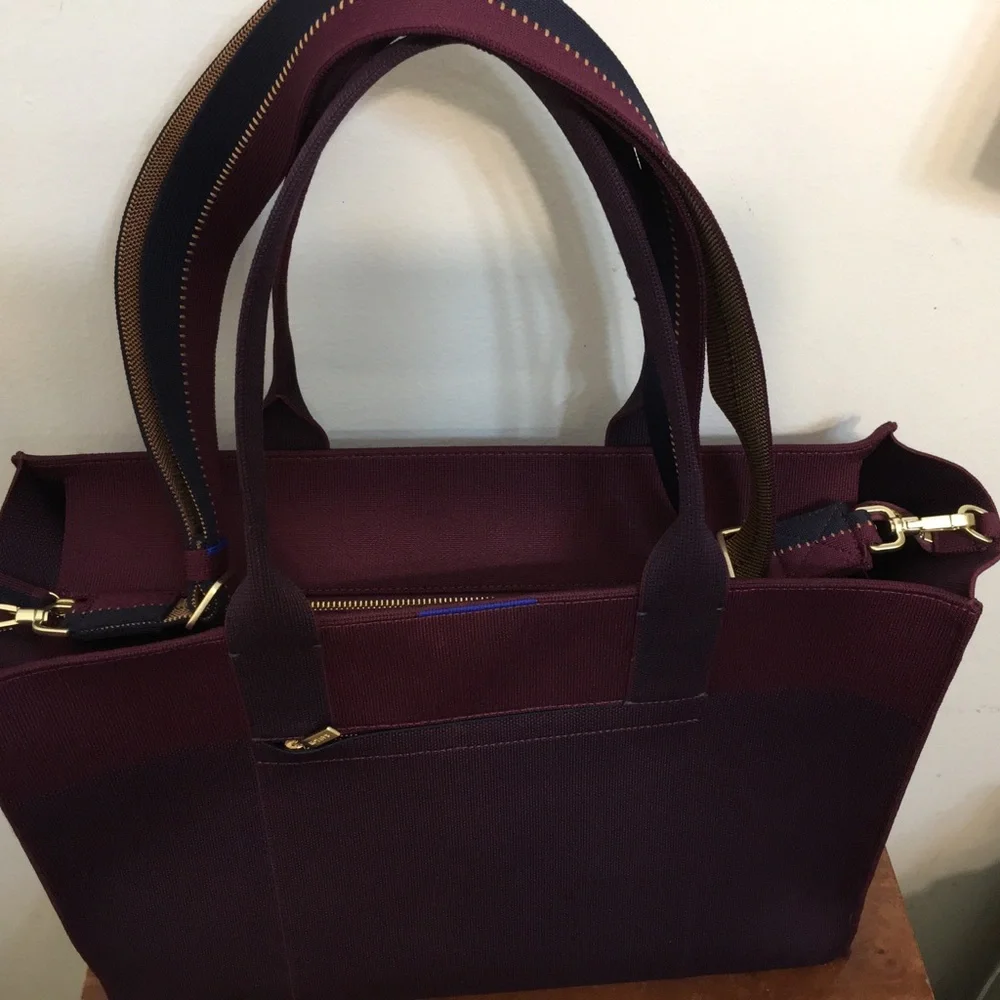 Rothy’s The Classic Tote Dark Aubergine Laptop Work Travel Shoulder Bag - Picture 15 of 16